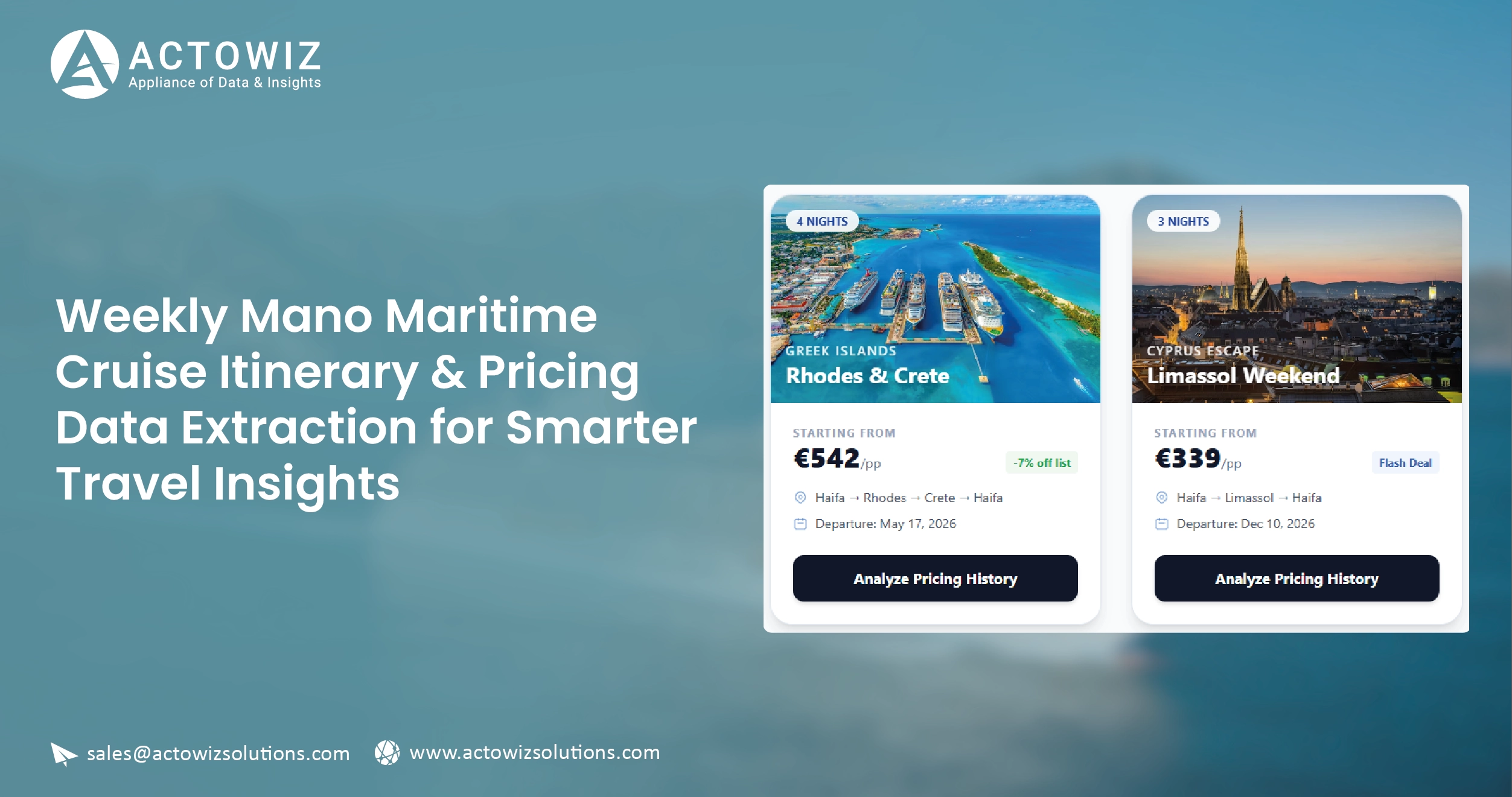 How Weekly Mano Maritime Cruise Itinerary and Pricing Data Extraction Improves Pricing